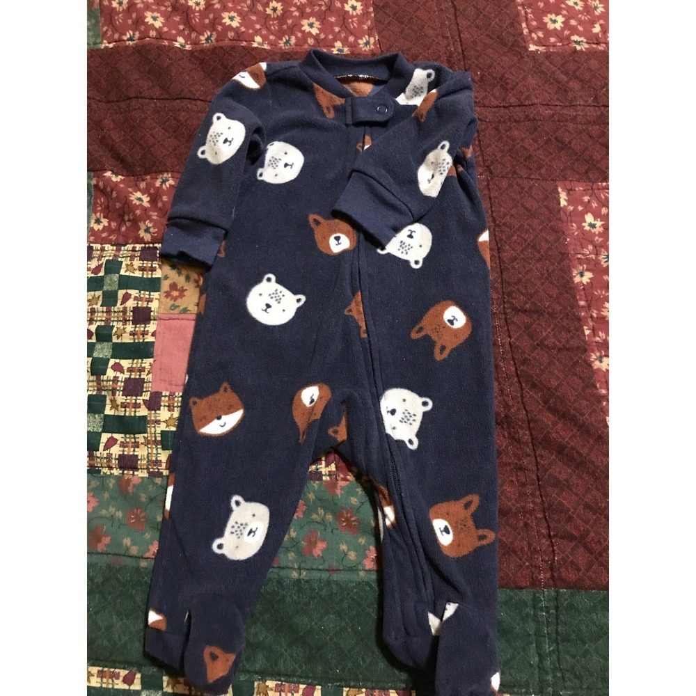 Carter's Sleeper 3 Month Bear Dog Blue Plush Polyester